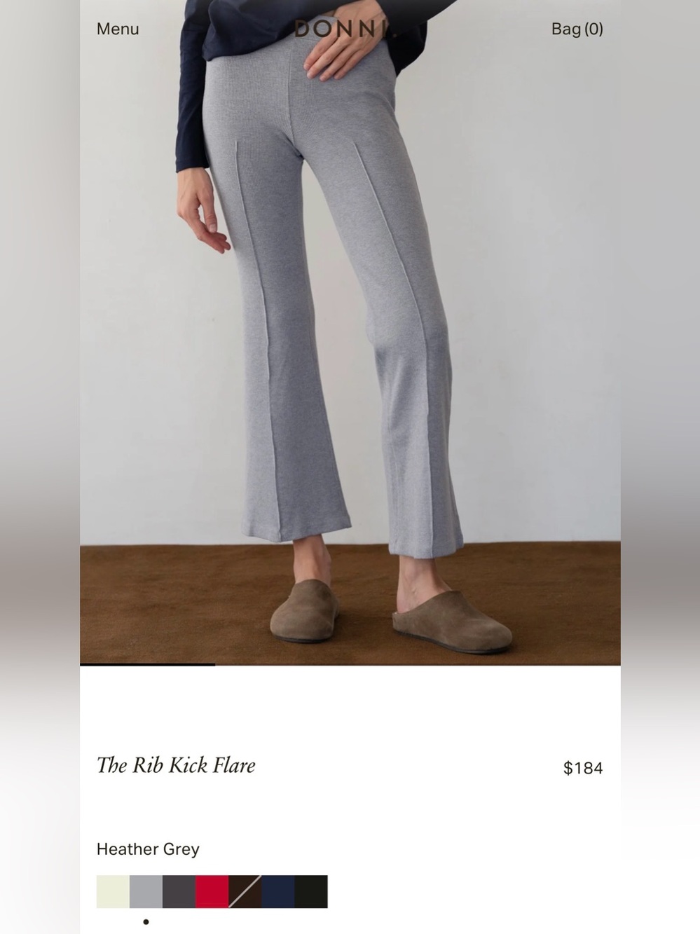 DONNI. The Rib Kick Flare in Heather Grey